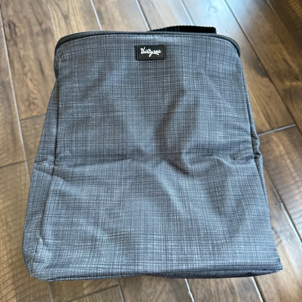 Gray Insulated Lunch Cooler Bag - Compact Carry Tote